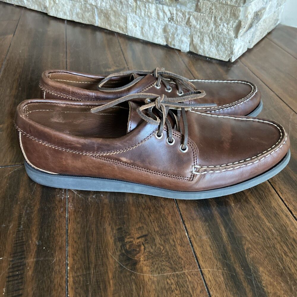 Quoddy Blucher Boat Shoes Brown Size 13